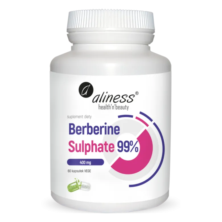 ALINESS Berberine Sulphate 99% 400 mg 60 veg caps.