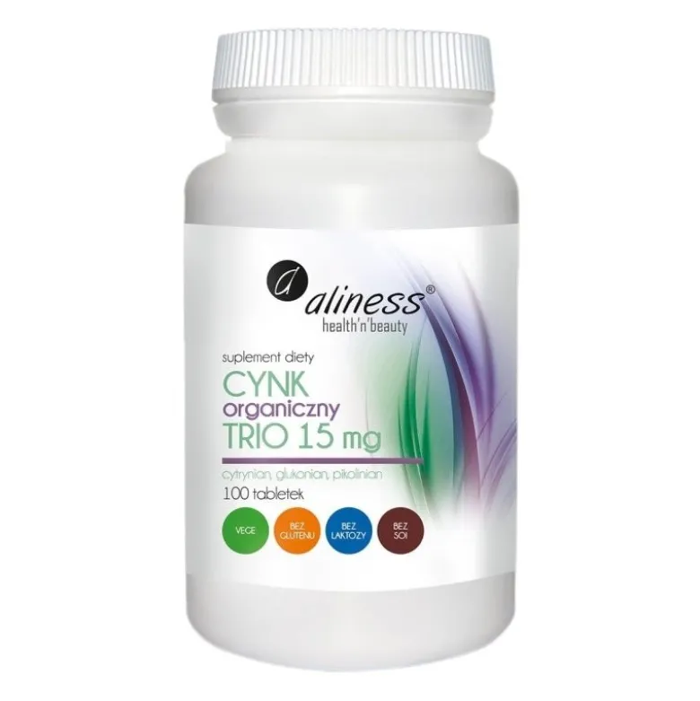 ALINESS Cynk Organiczny Trio 15 mg 100 tabs.