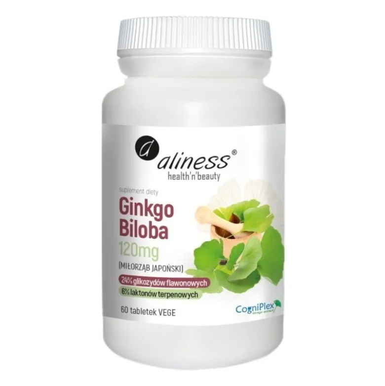 ALINESS Ginkgo Biloba 120 mg 60 veg tabs.