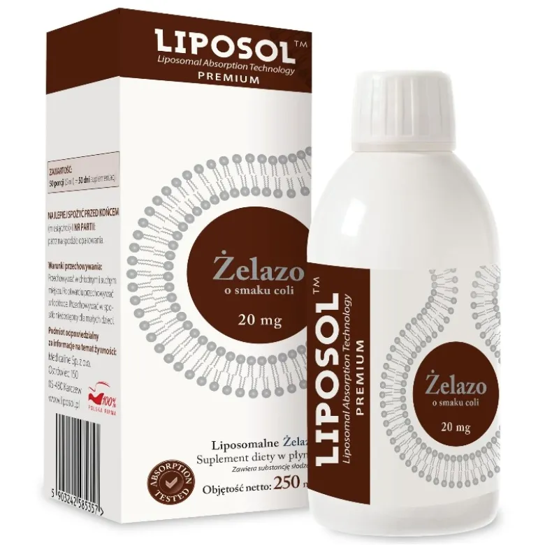 ALINESS Liposol Liposomalne Żelazo 20 mg 250 ml Cola
