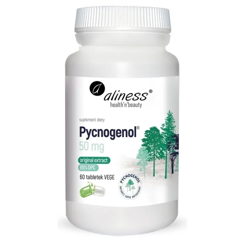 ALINESS Pycnogenol Extract 65% 50 mg 60 veg tabs.