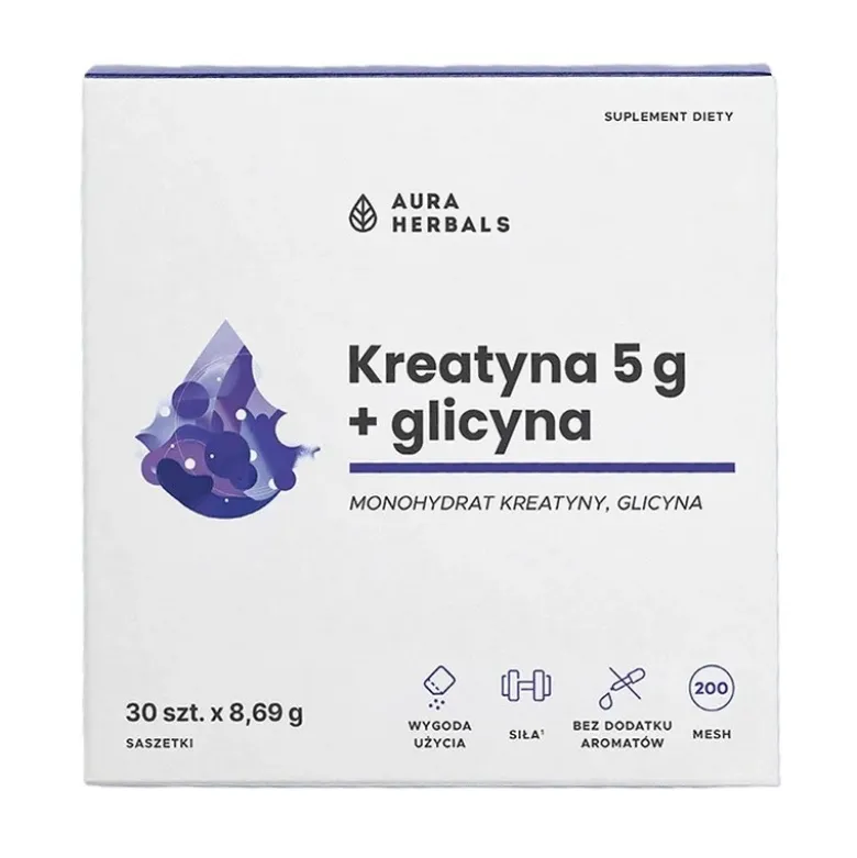 AURA HERBALS Kreatyna 5 g + Glicyna 30 sasz.