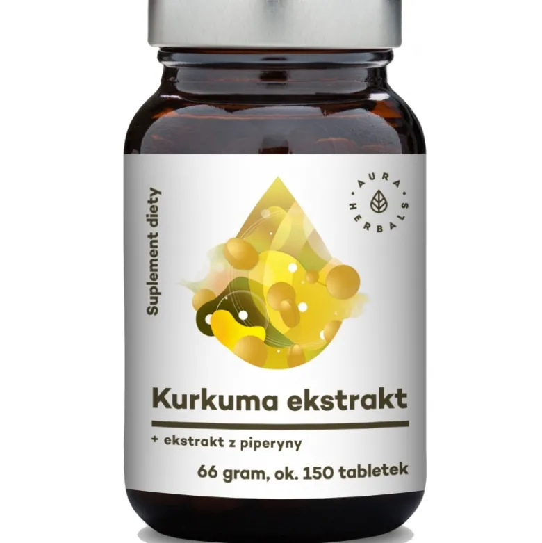 AURA HERBALS Kurkuma ekstrakt + piperyna 66 g ok. 150 tabs.