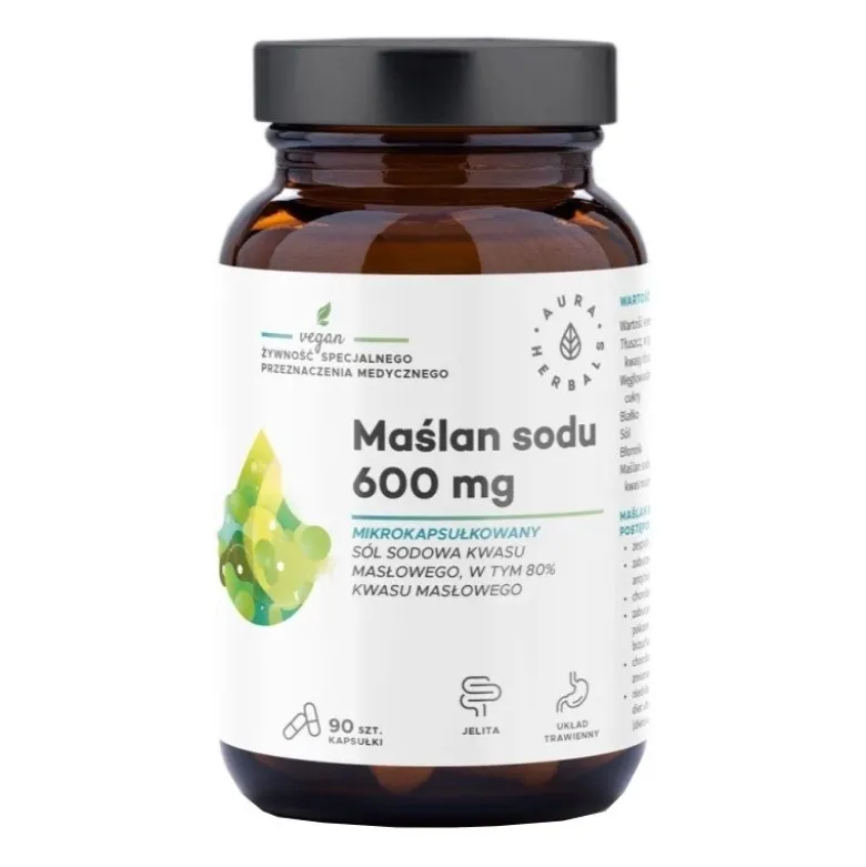 AURA HERBALS Maślan Sodu 600 mg 90 caps.