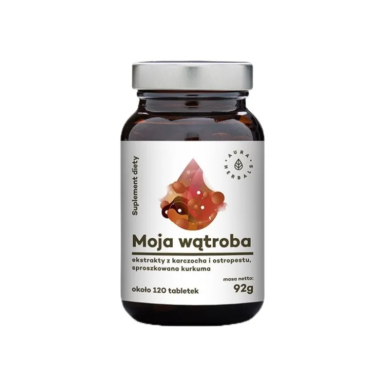 AURA HERBALS Moja Wątroba: karczoch + ostropest + kurkuma ok. 120 tabs.