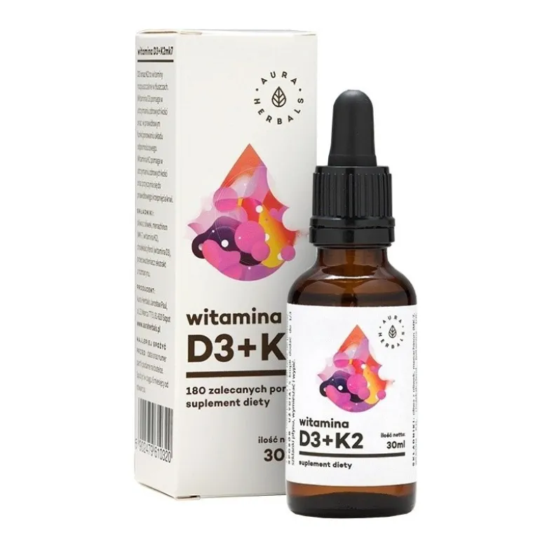 AURA HERBALS Witamina D3+K2 mk-7 30 ml.