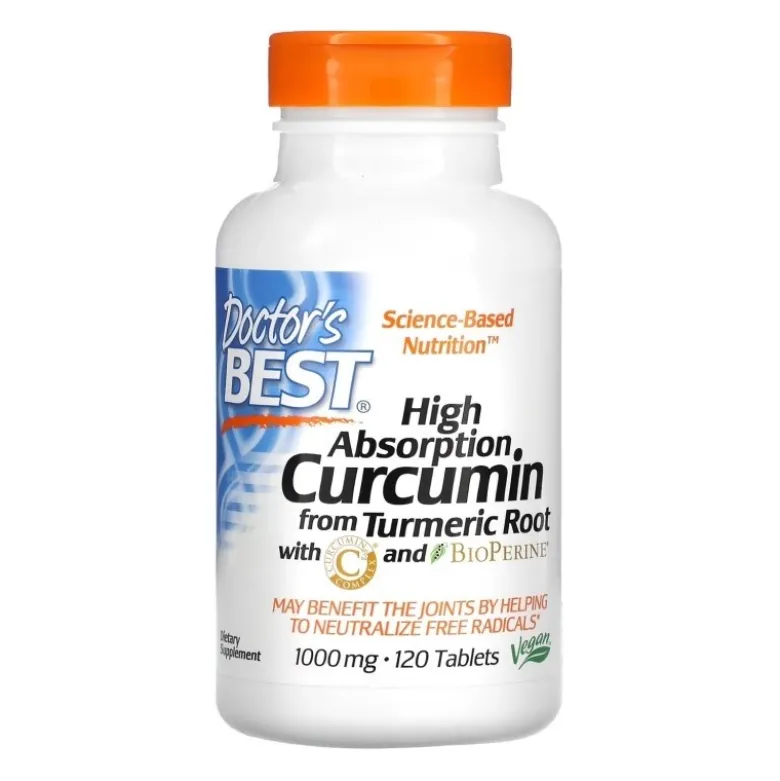 DOCTOR'S BEST Curcumin Turmeric C3 Complex 1000 mg 120 tabs.