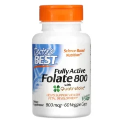 DOCTOR'S BEST Folate with Quatrefolic 800 mcg 60 veg caps.