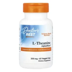 DOCTOR'S BEST L-Theanine AlphaWave 200mg 60 veg caps.