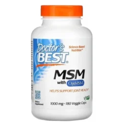 DOCTOR'S BEST MSM OptiMSM 1000 mg VEGAN 180 veg caps.