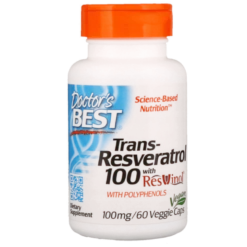 DOCTOR'S BEST Trans-Resveratrol 100 mg + ResVinol 60 veg caps.