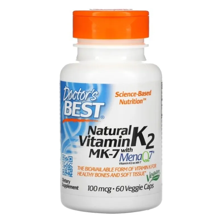 DOCTOR'S BEST Vitamin K2 MK-7 100 mcg 60 veg caps.