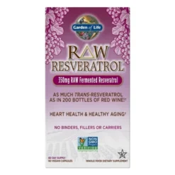 GARDEN OF LIFE RAW Resveratrol 60 veg caps.