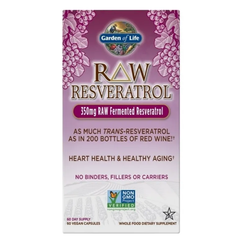 GARDEN OF LIFE RAW Resveratrol 60 veg caps.