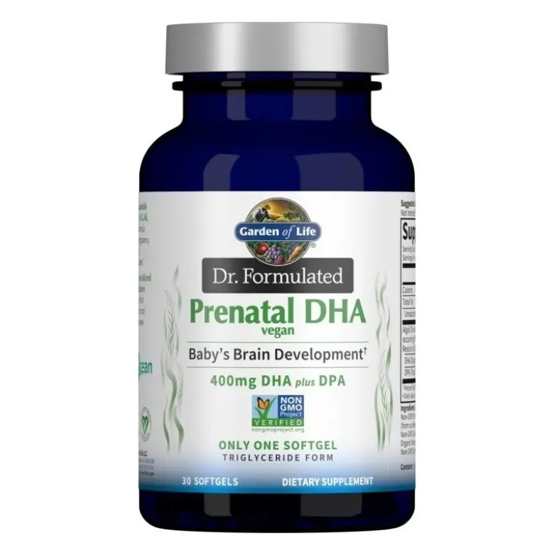 GARDEN OF LIFE Vegan Prenatal DHA 400 mg 30 softgels.