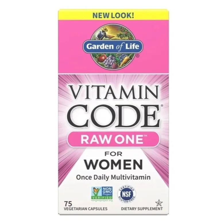 GARDEN OF LIFE Vitamin Code RAW One For Women 75 veg caps.