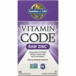 GARDEN OF LIFE Vitamin Code RAW Zinc 60 veg caps.
