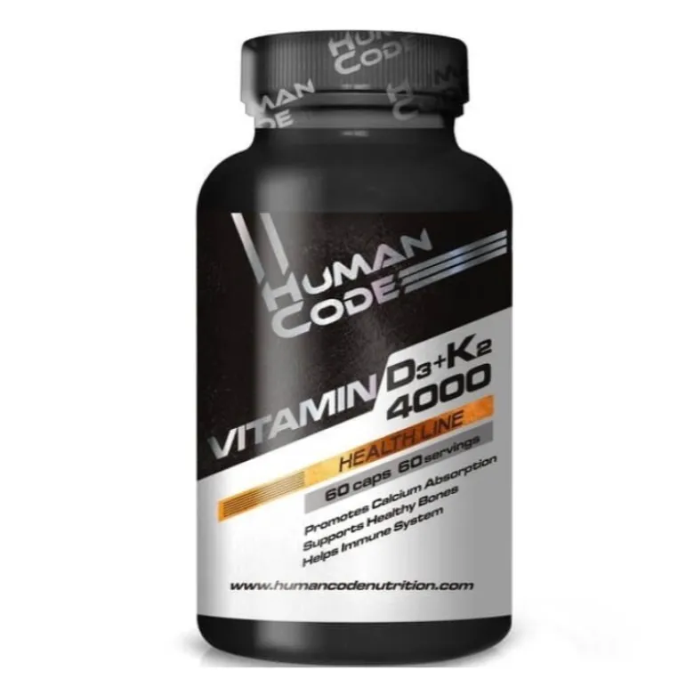 HUMAN CODE Vitamin D3+K2 4000 60 vege caps.