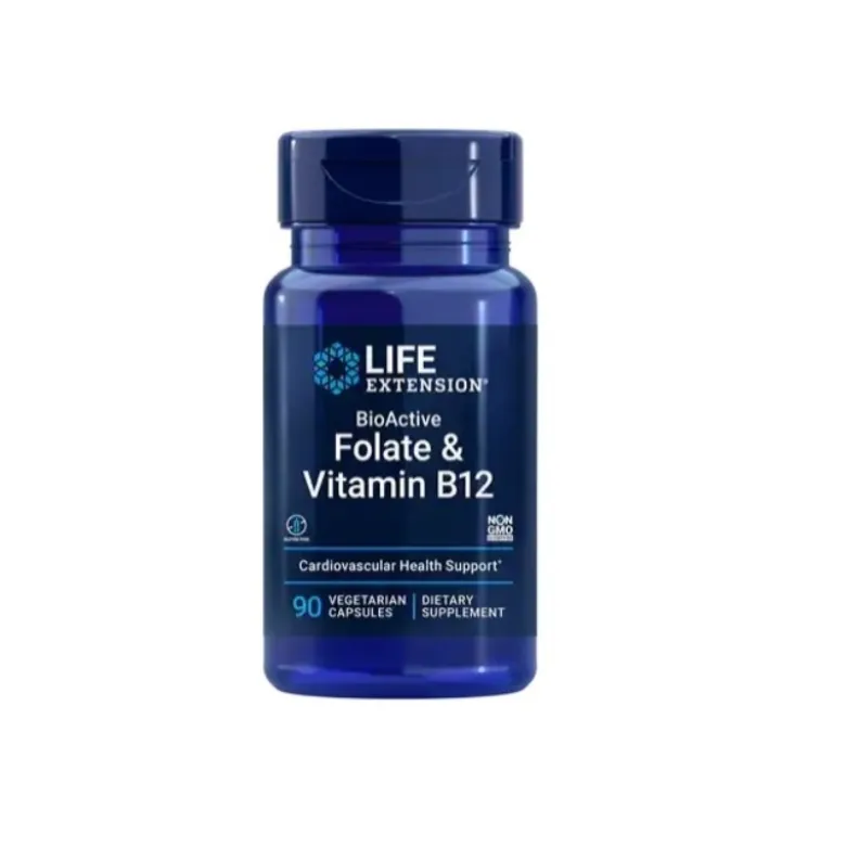 LIFE EXTENSION BioActive Folate & Vitamin B12 90 veg caps.