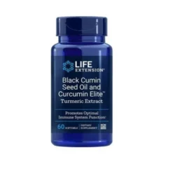 LIFE EXTENSION Black Cumin Seed Oil and Curcumin Elite Turmeric Extract 60 softgels