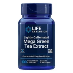 LIFE EXTENSION Lightly Caffeinated Mega Green Tea Extract 100 vege caps.