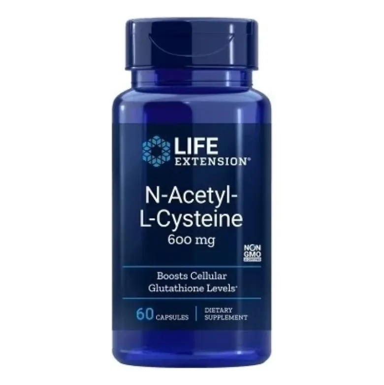 LIFE EXTENSION N-Acetyl-L-Cysteine 600 mg 60 veg caps.