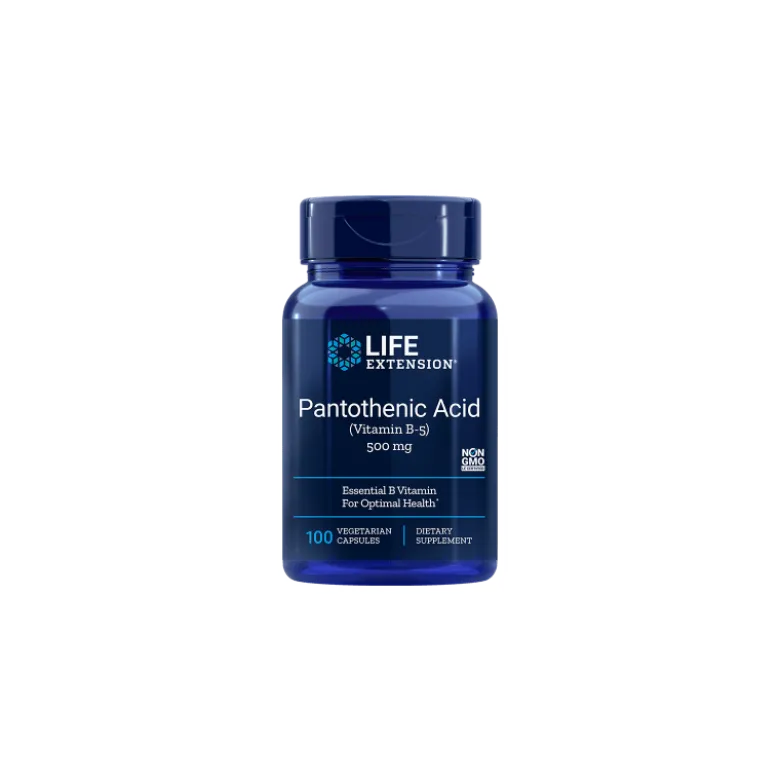 LIFE EXTENSION Pantothenic Acid 500 mg 100 veg caps.