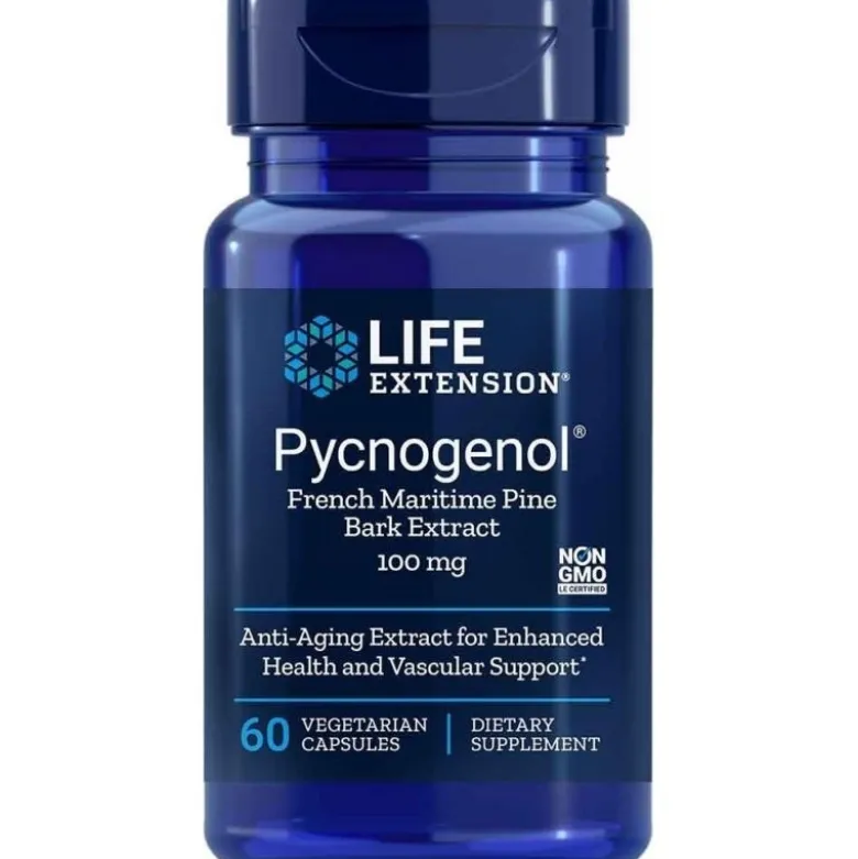 LIFE EXTENSION Pycnogenol French Maritime Pine Bark Extract 100 mg 60 veg caps.