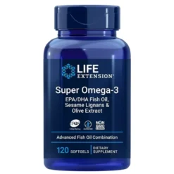 LIFE EXTENSION Super Omega 3 EPA/DHA Fish Oil, Sesame Lignans & Olive Extract 120 gels