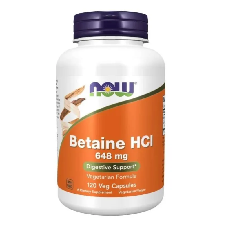 NOW FOODS Betaine HCL 648 mg 120 veg caps.