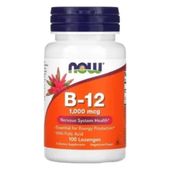 NOW FOODS B-12+Folic Acid 1000 mcg 100 lozenges