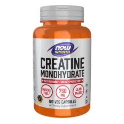 NOW FOODS Creatine Monohydrate 750 mg 120 veg caps.