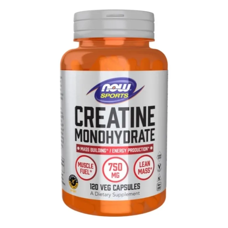 NOW FOODS Creatine Monohydrate 750 mg 120 veg caps.
