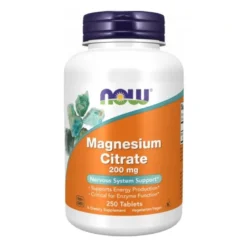 NOW FOODS Cytrynian Magnezu 200 mg 250 tabs.