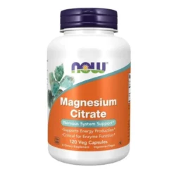NOW FOODS Cytrynian magnezu 120 veg caps.