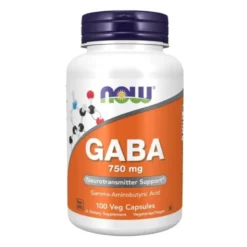 NOW FOODS GABA 750 mg 100 veg caps.