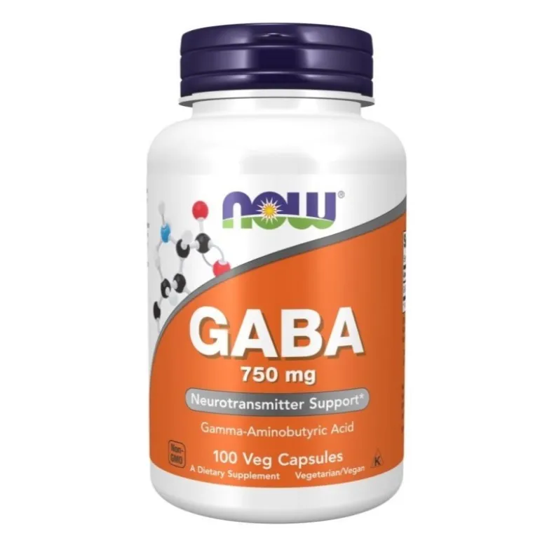 NOW FOODS GABA 750 mg 100 veg caps.