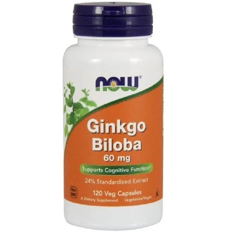 NOW FOODS Ginkgo Biloba 60 mg 120 veg caps.