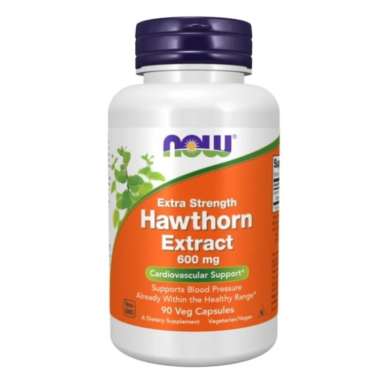 NOW FOODS Hawthorn Extract 600 mg Extra Strength 90 veg caps.