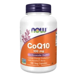 NOW FOODS Koenzym Q10 100 mg Hawthorn 180 veg caps.