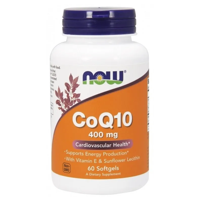 NOW FOODS Koenzym Q10 400 mg Lecithin & Vitamin E 60 softgels