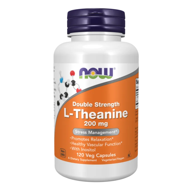 NOW FOODS L-Theanine 200 mg Inositol 120 veg caps.