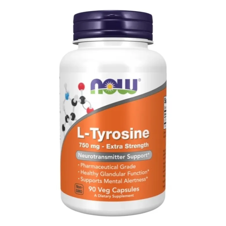 NOW FOODS L-Tyrozyna 750 mg 90 veg caps.