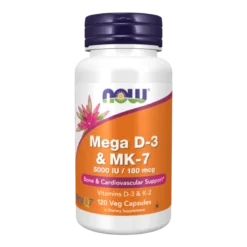 NOW FOODS Mega D-3 & MK-7 120 veg caps.