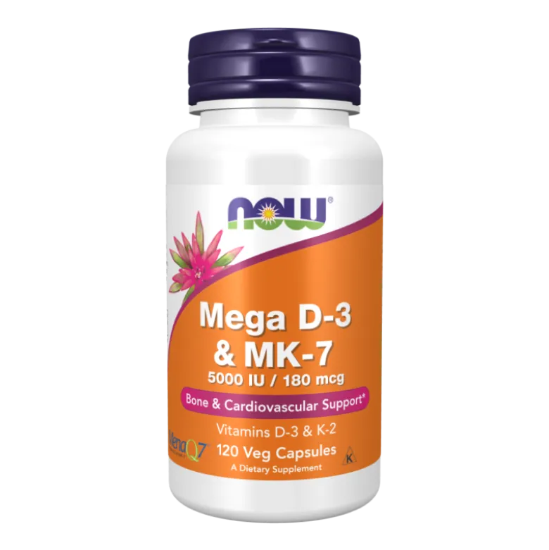 NOW FOODS Mega D-3 & MK-7 120 veg caps.