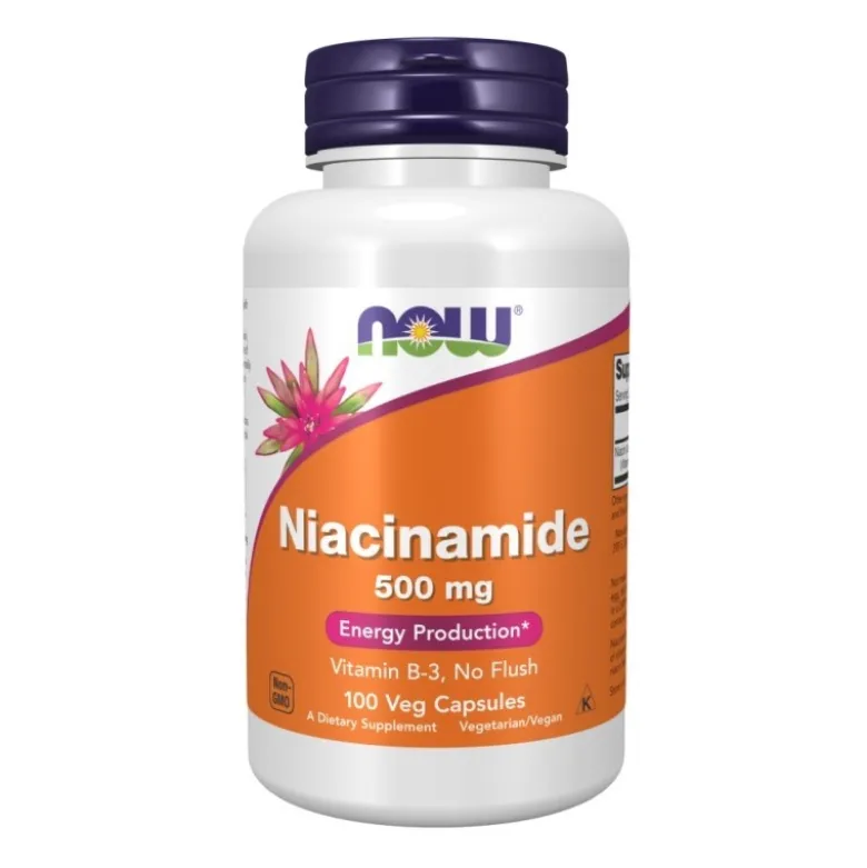 NOW FOODS Niacinamide 500 mg (Witamina B3) 100 veg caps.
