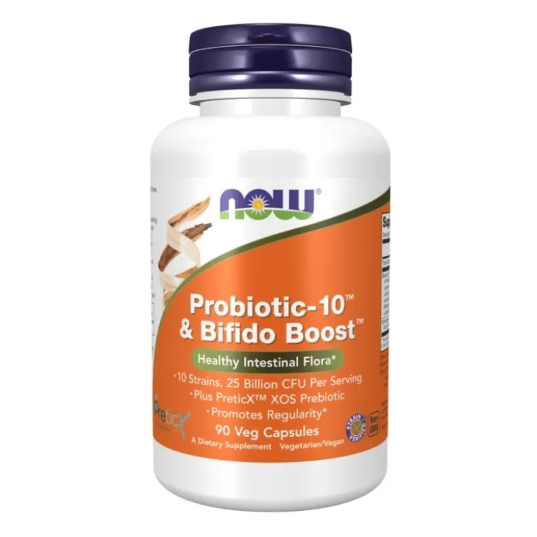 NOW FOODS Probiotic-10 & Bifido Boost 90 veg caps.