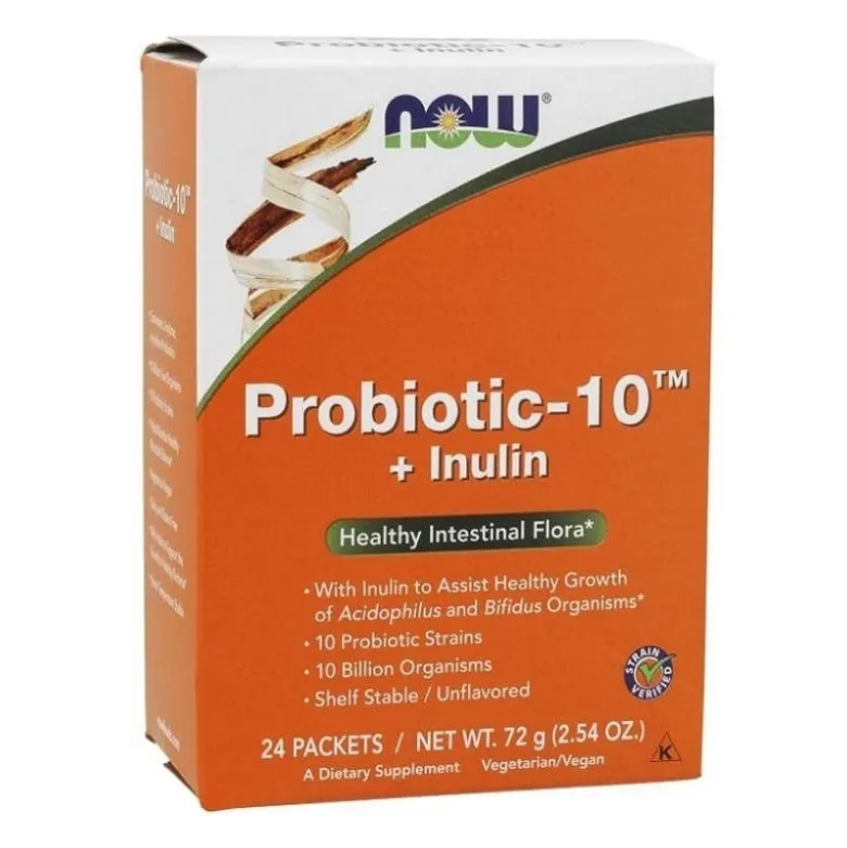 NOW FOODS Probiotic-10 + Inulin 24 sasz.