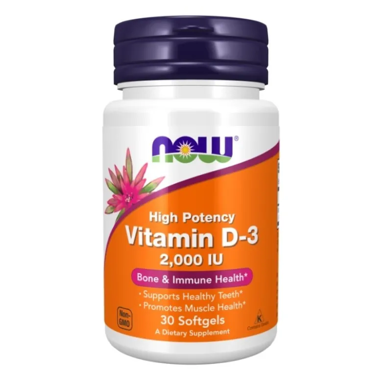 NOW FOODS Witamina D3 2000IU 30 caps.