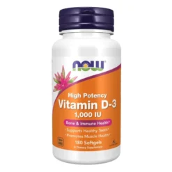 NOW FOODS Witamina D3 1000 IU 180 softgels